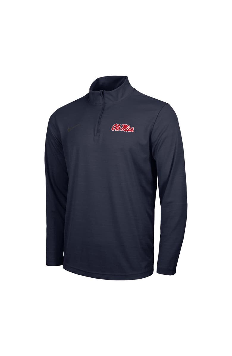 Nike Men's Nike Navy Ole Miss Rebels Intensity Performance Quarter-Zip Pullover, Alternate, color, 