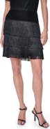 DKNY Tiered Fringe Miniskirt