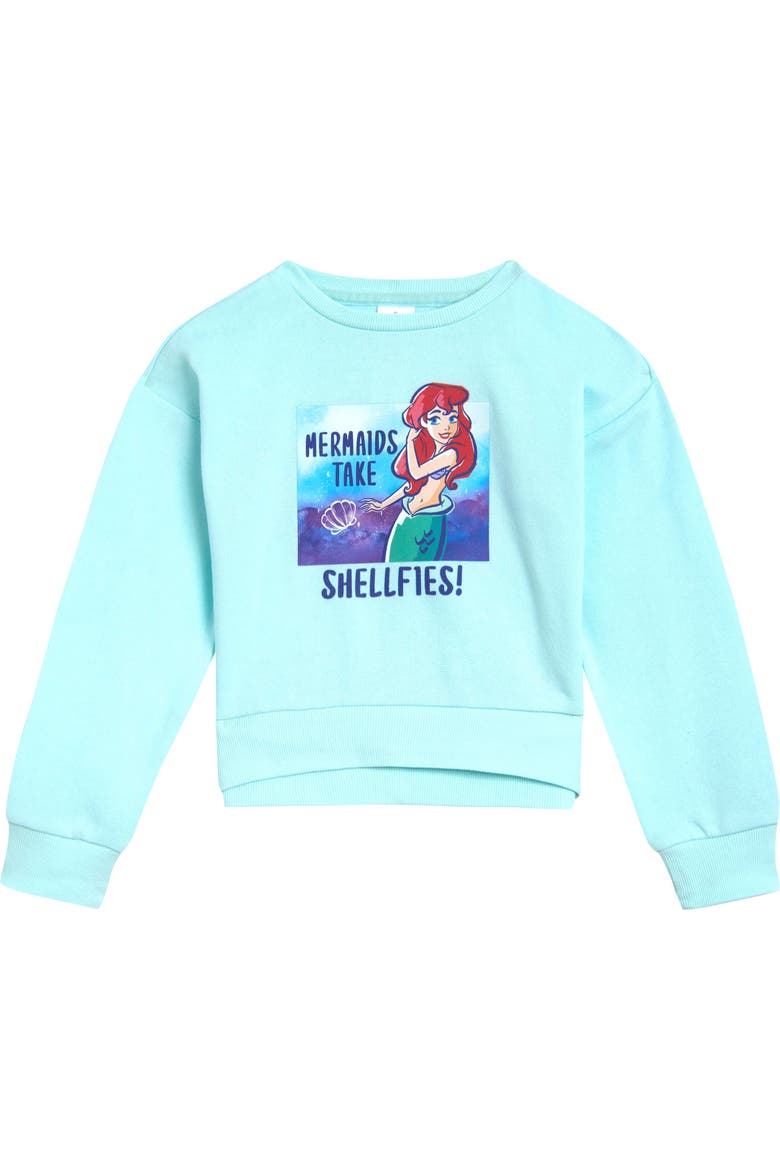 Princess Fleece Sweatshirt and Leggings Set, Alternate, color, Aqua Purple Ariel
