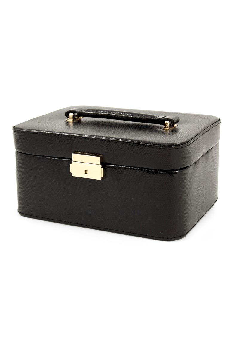 Leather Jewelry Box, Main, color, BLACK