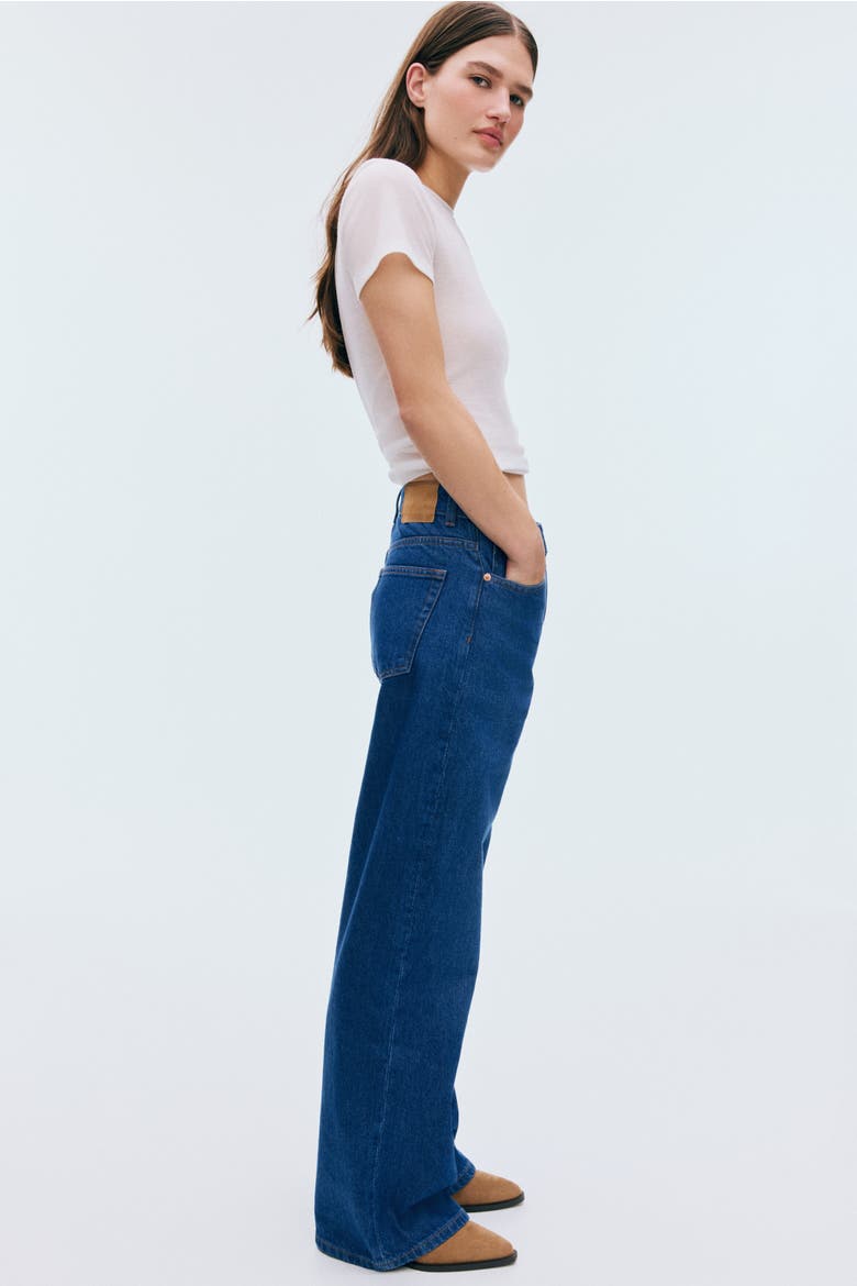 Wide High Jeans, Alternate, color, Dark denim blue