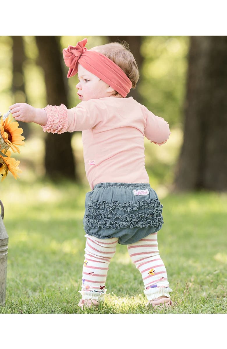 RuffleButts Baby/Toddler Woven RuffleButt Bloomer, Alternate, color, Light Wash