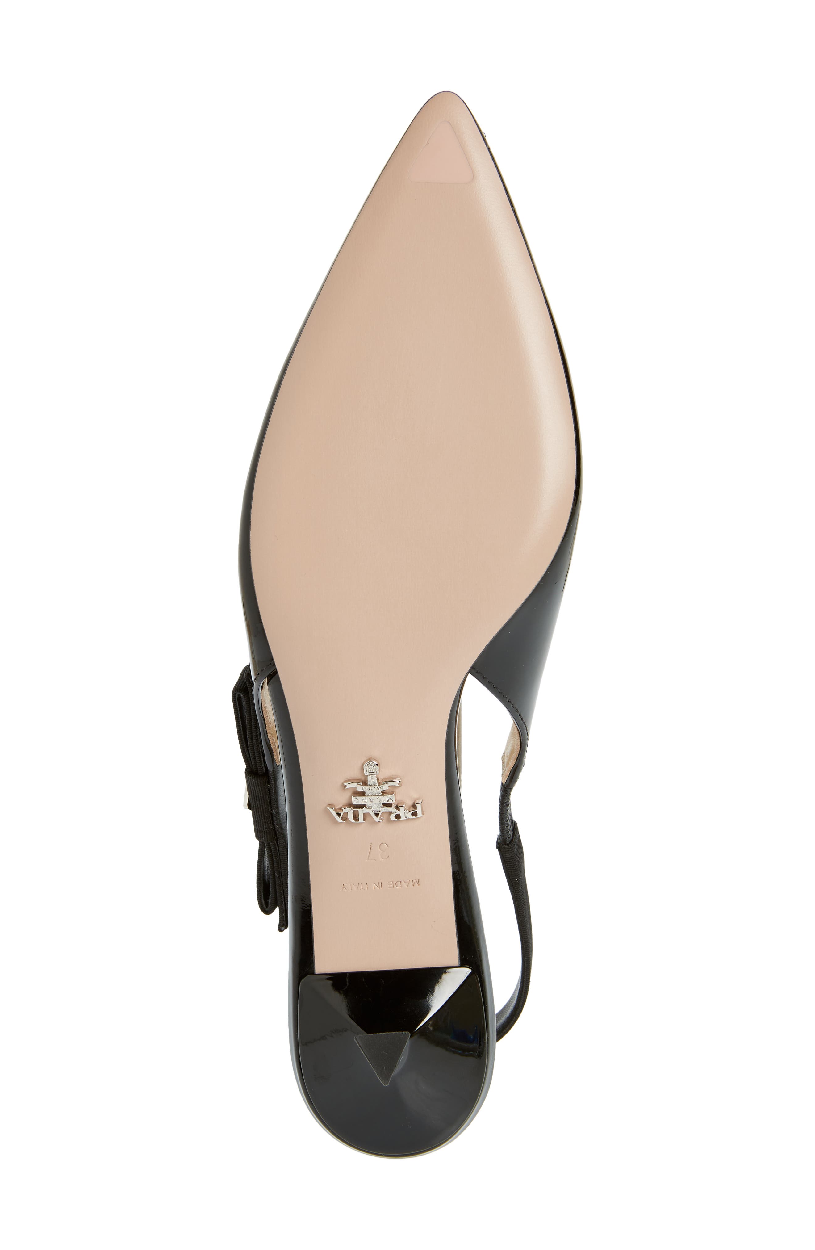 Prada Logo Patent Slingback Pump, Alternate, color, 