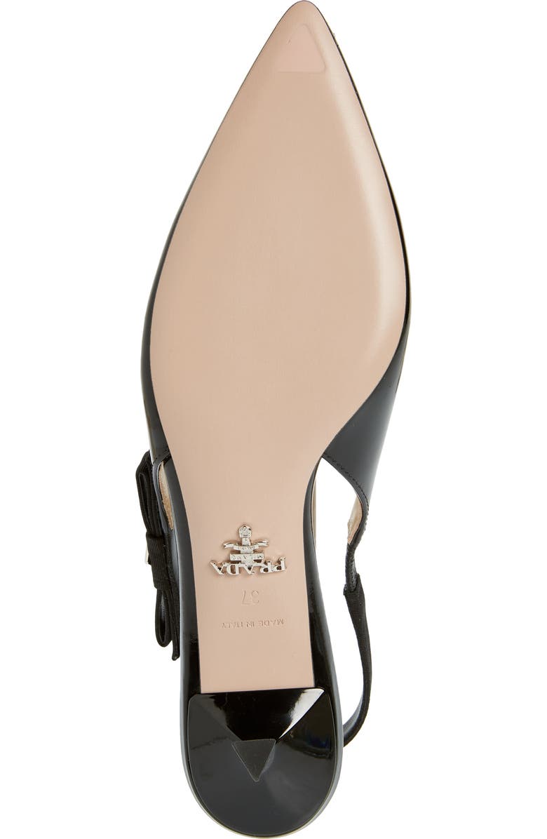Prada Logo Patent Slingback Pump, Alternate, color,
