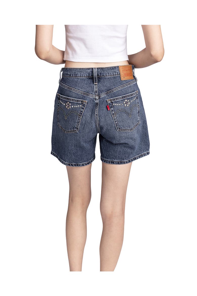 Studded Shorts, Alternate, color, Denim