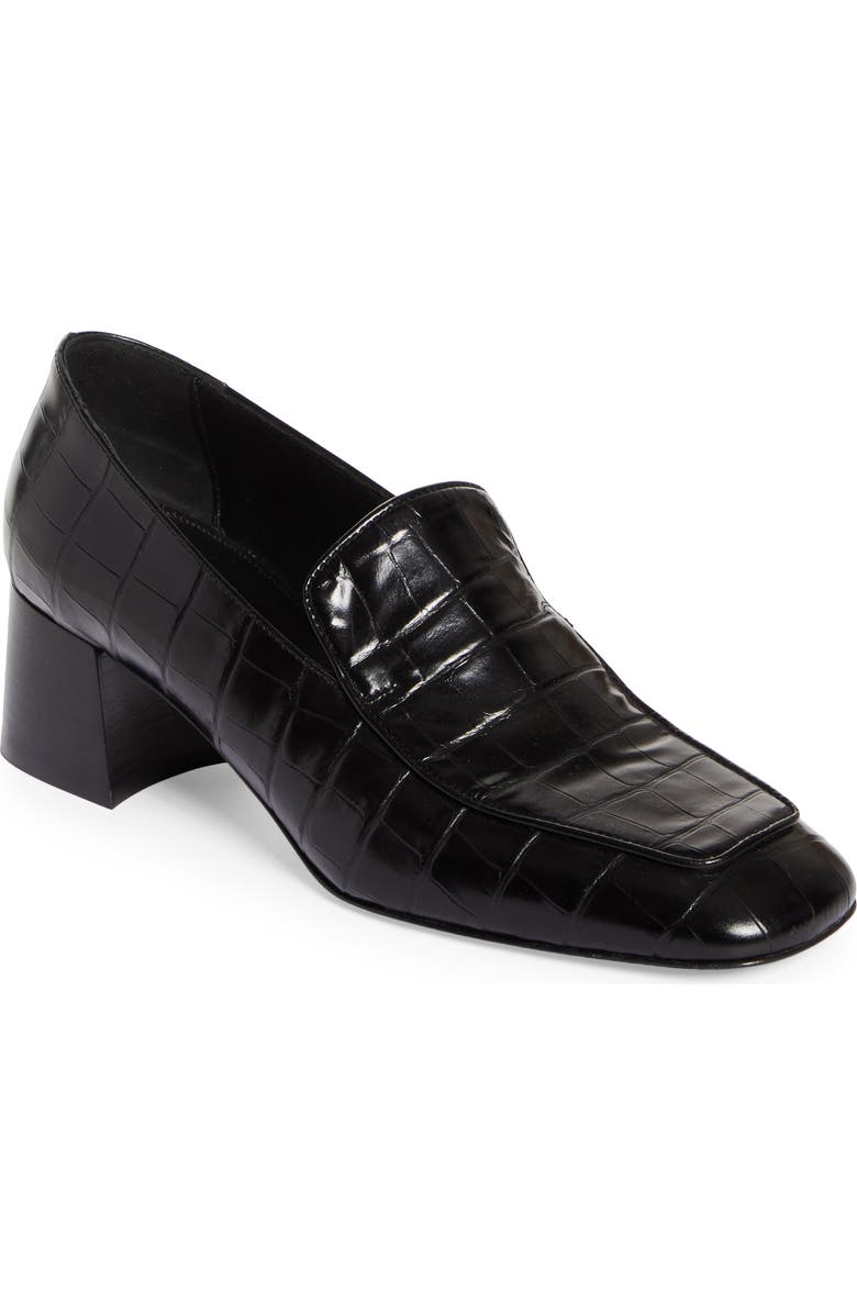 TOTEME The Block Heel Croc Embossed Loafer, Main, color,
