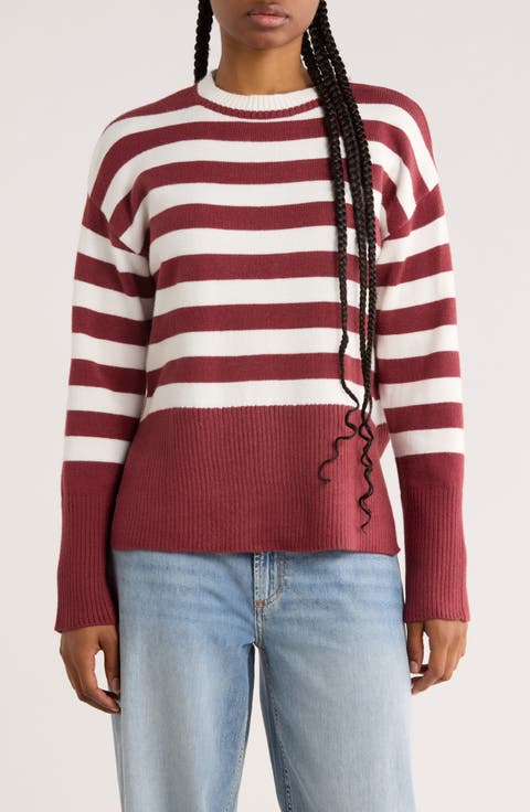 Stripe Side Slit Sweater