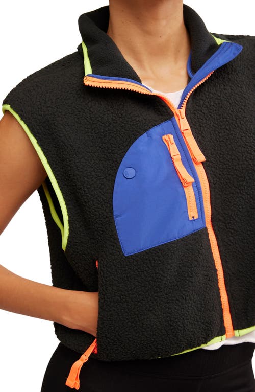 Free People Hit The Slopes Vest In Black Combo In Blue