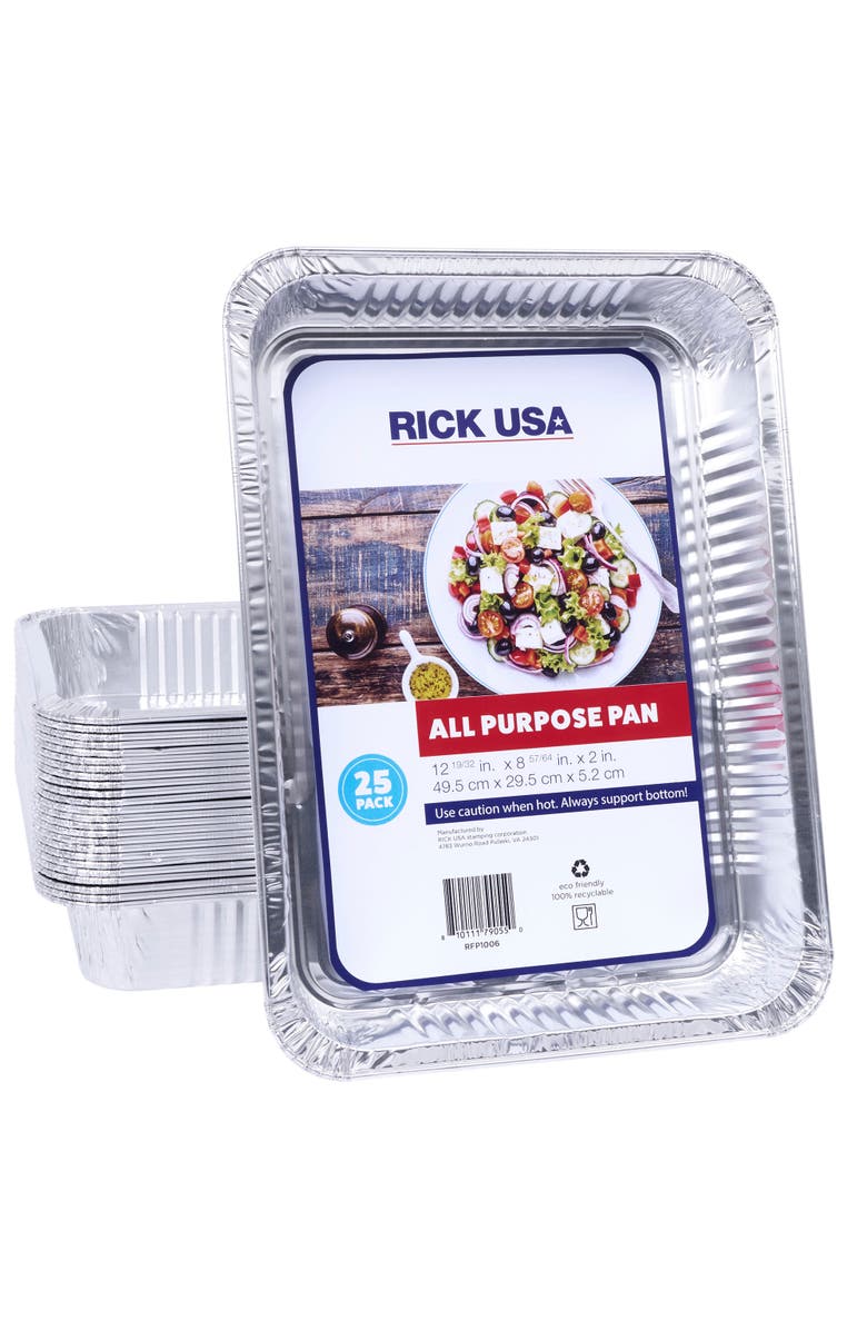 RICK USA 13x9 Inch Aluminum All Purpose Pan, 25 Pack, Main, color, Gray