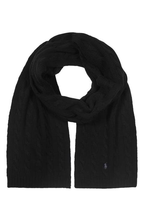 Cable Knit Wool Blend Scarf