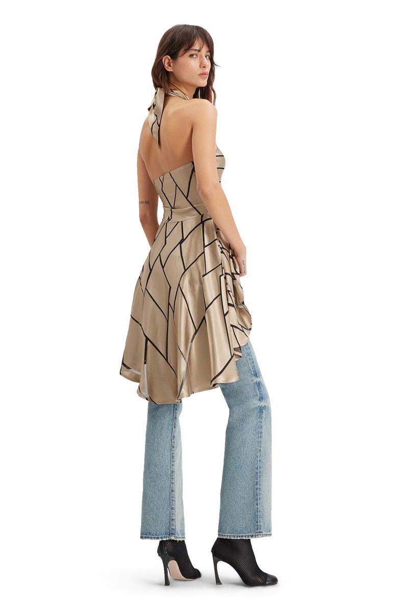 THEO The Label Theia Retro Burnout Hi-Low Halter Top, Alternate, color, Sand