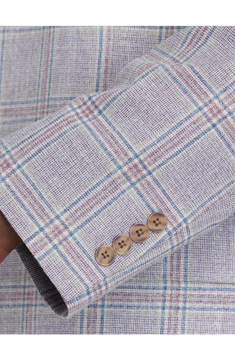 Oak Hill by DXL Big & Tall Spring Plaid Sport Coat, Alternate, color, Grey Multi