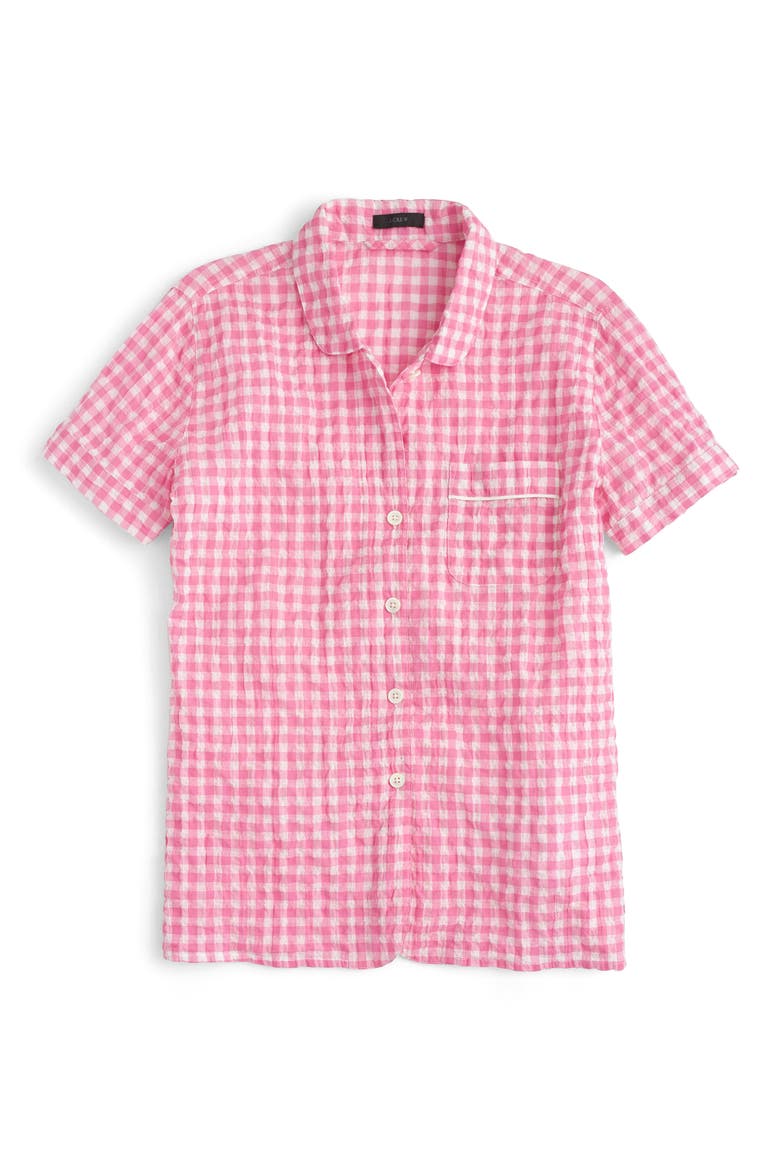 Gingham Pajama Set, Alternate, color, IVORY PINK