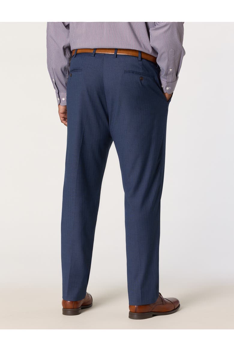 Big & Tall  Waist Relaxer Herringbone Pinstripe Suit Pants, Alternate, color, BLUE