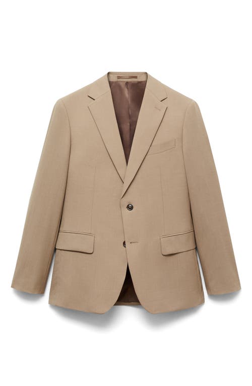 Mango Turin Solid Wool Sport Coat In Beige