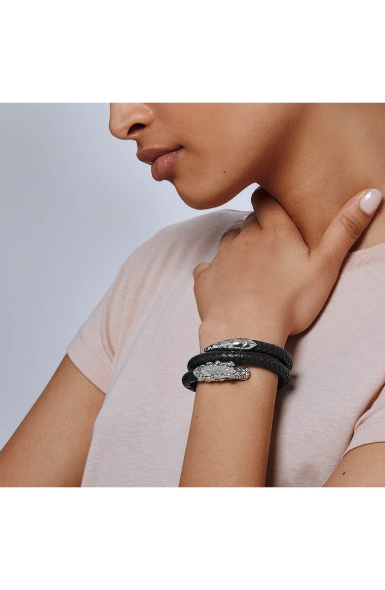 John Hardy Legends Naga Coiled Leather Bracelet, Alternate, color, 