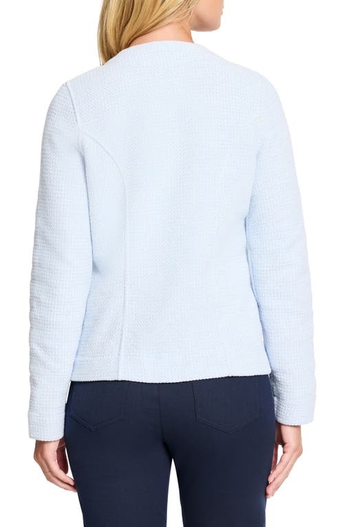 Nic + Zoe Nic+zoe Woven & Knit Zip Jacket In Blue Mix