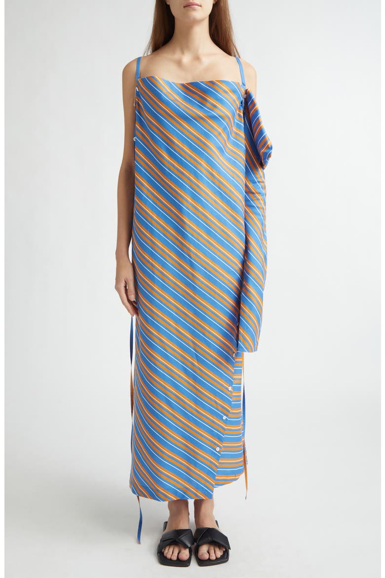 Origami 1 Convertible Long Sleeve Cotton & Silk Dress, Main, color, SUNLIGHT STRIPE