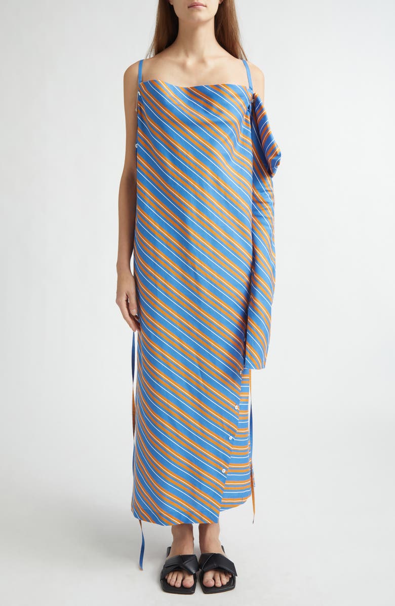 SETCHU Origami 1 Convertible Long Sleeve Cotton & Silk Dress, Main, color, Sunlight Stripe