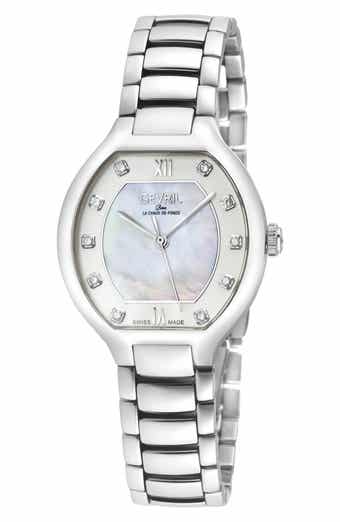 Lugano Diamond Mother-of-Pearl Bracelet Watch