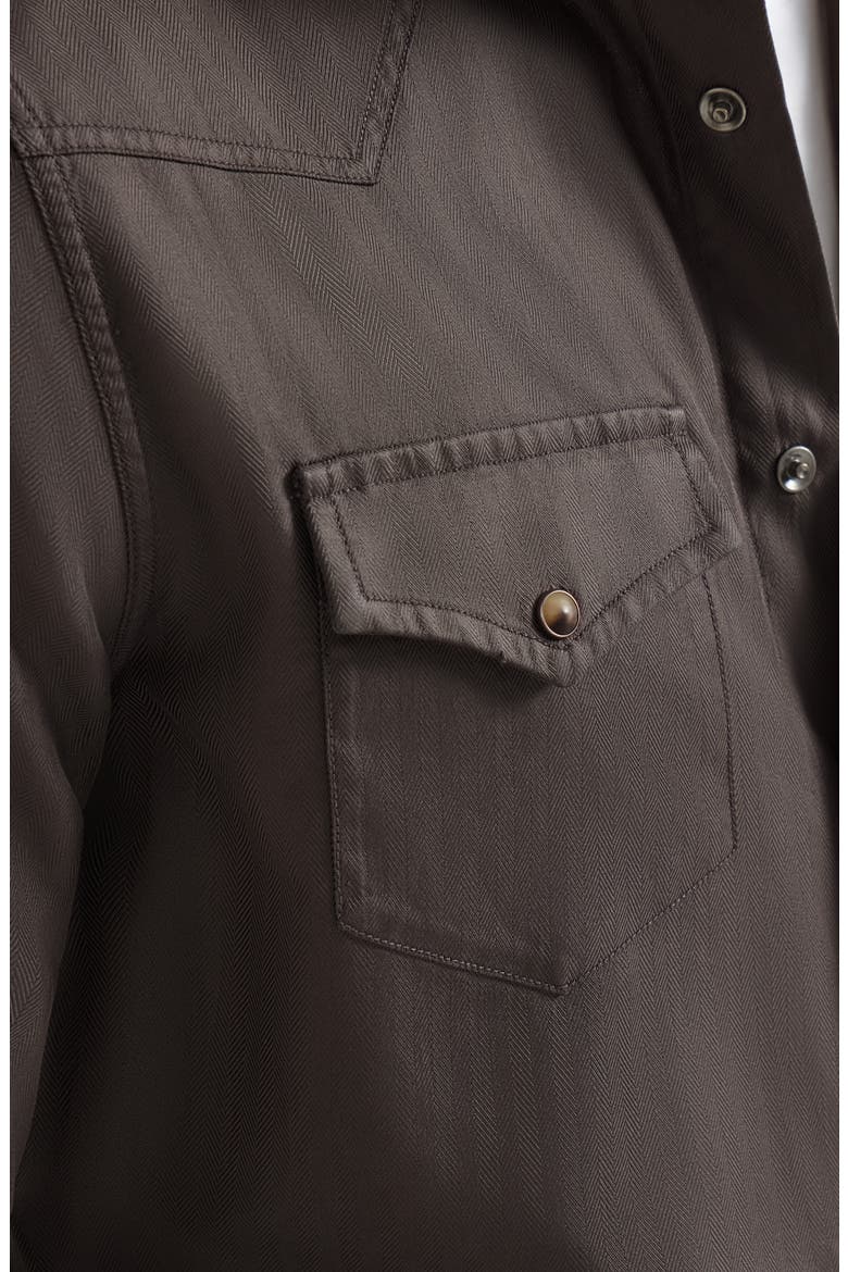 Garment-dyed chevron shirt, Alternate, color, Brown