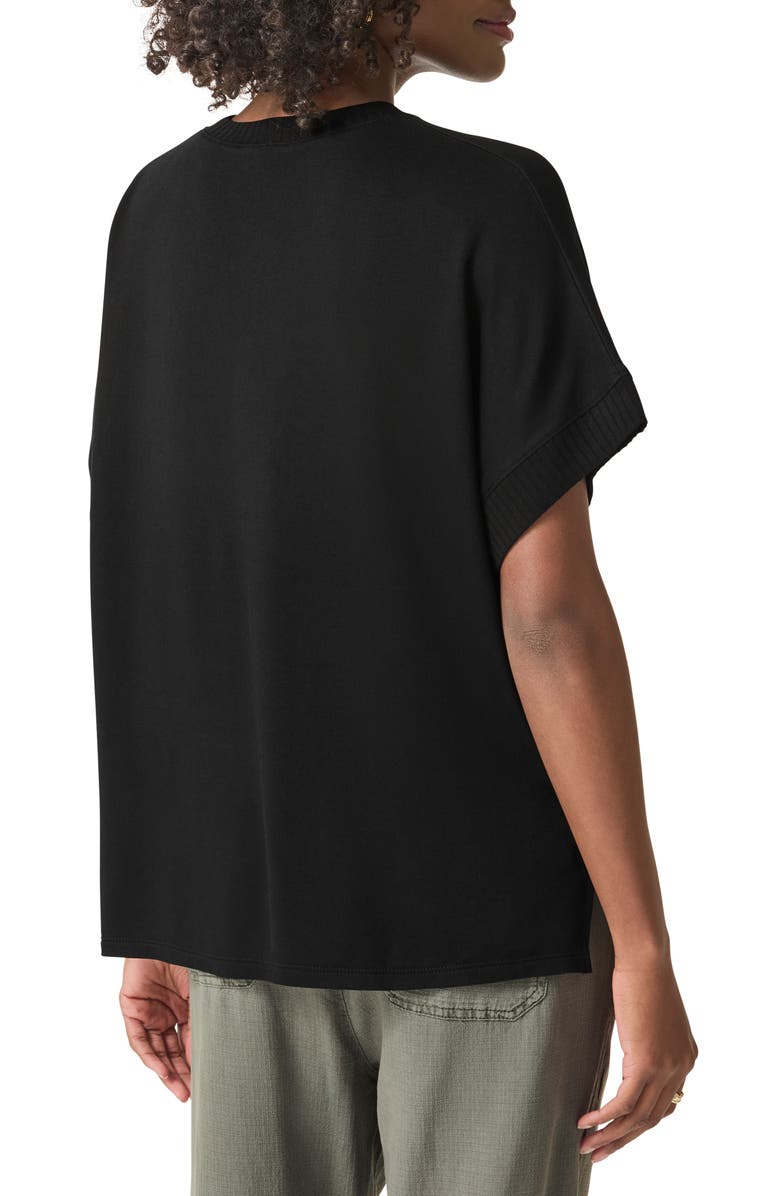 Splendid Supersoft Short Sleeve Sweatshirt, Alternate, color, Black