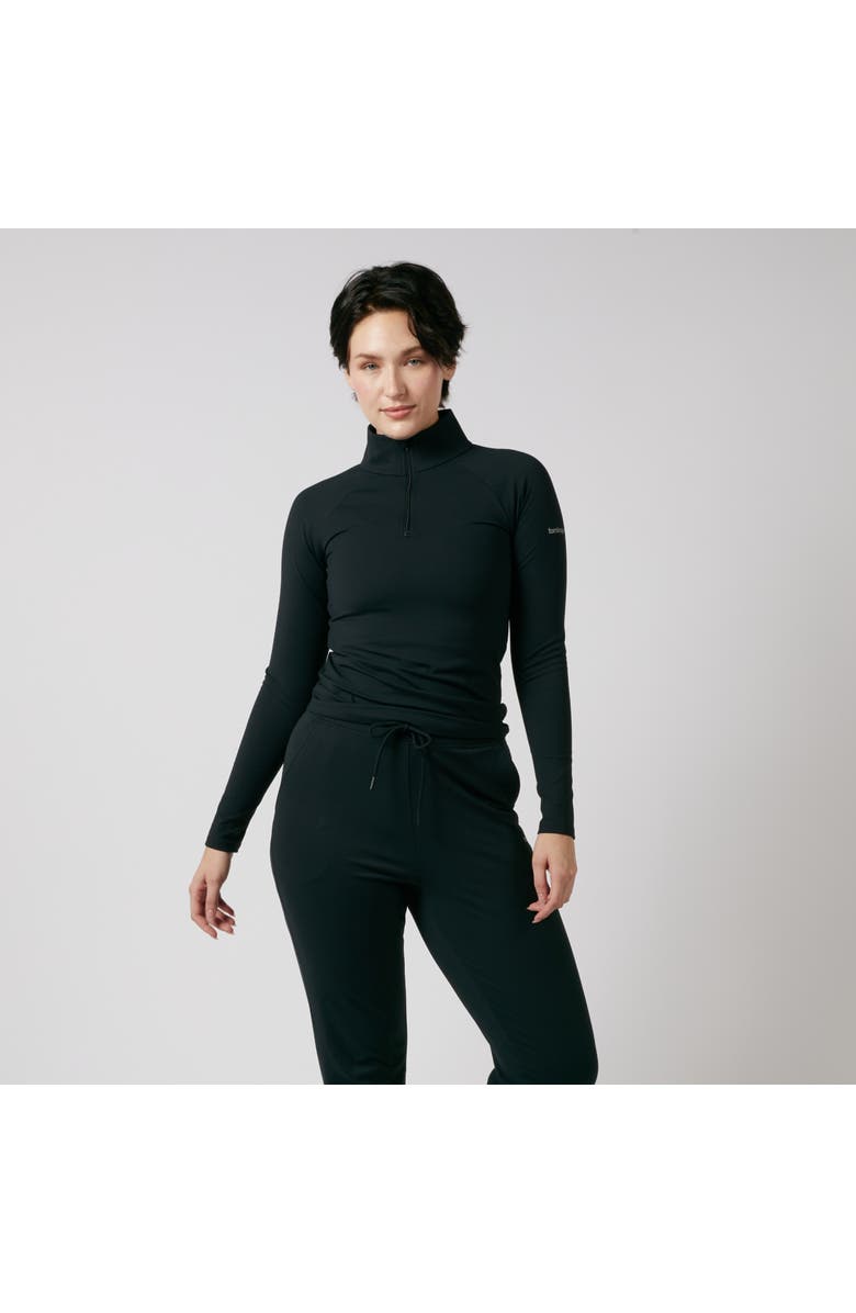 TomboyX Long Sleeve Quarter Zip Top, Main, color, Black