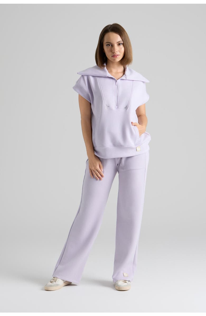 Le Fafo Ivana Short Sleeve Top, Alternate, color, Lavender