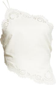 POSSE Darya Brodierie Trim One Shoulder Tie Back Top