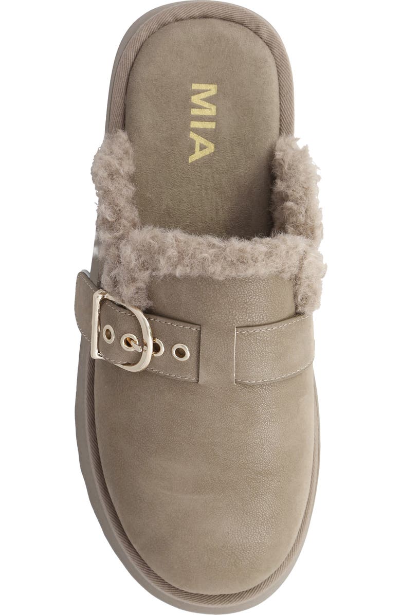 MIA Sugary Faux Shearling Platform Mule, Alternate, color, Taupe