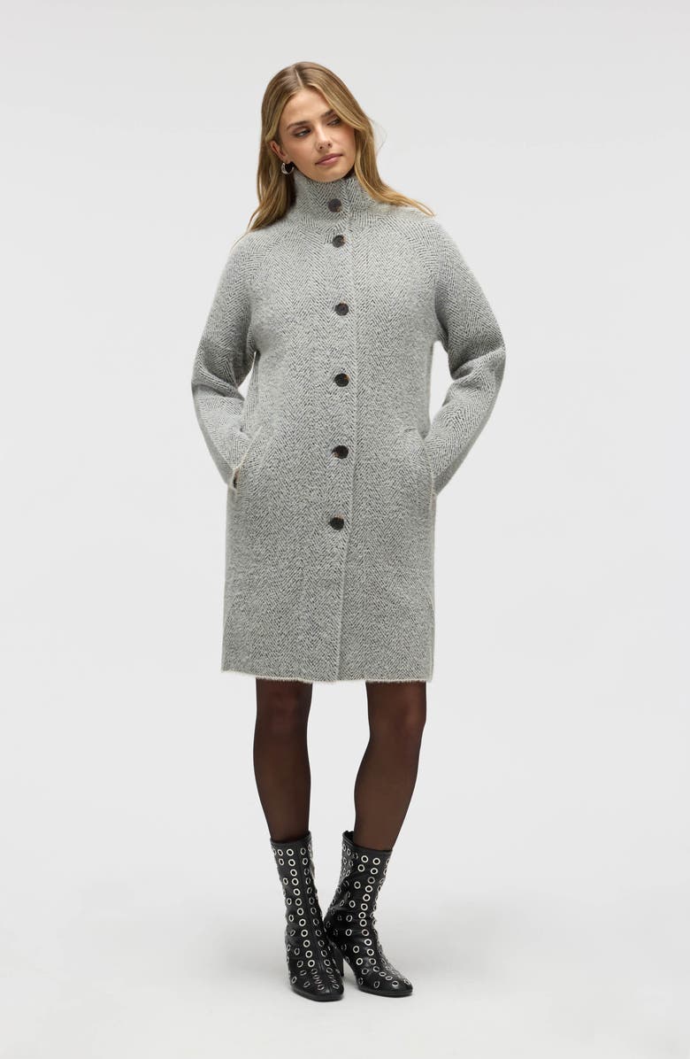 NVLT Patterned Eyelash Sweater Coat, Alternate, color, Herringbone