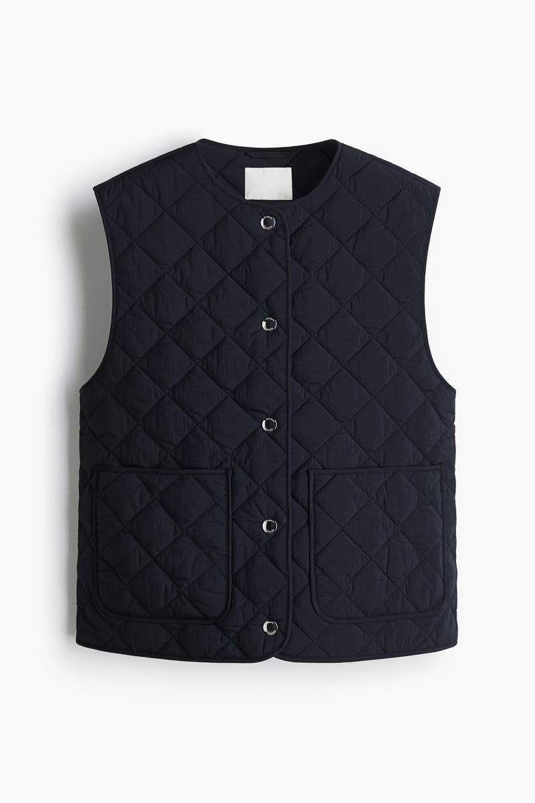 Quilted Gilet, Alternate, color, Black