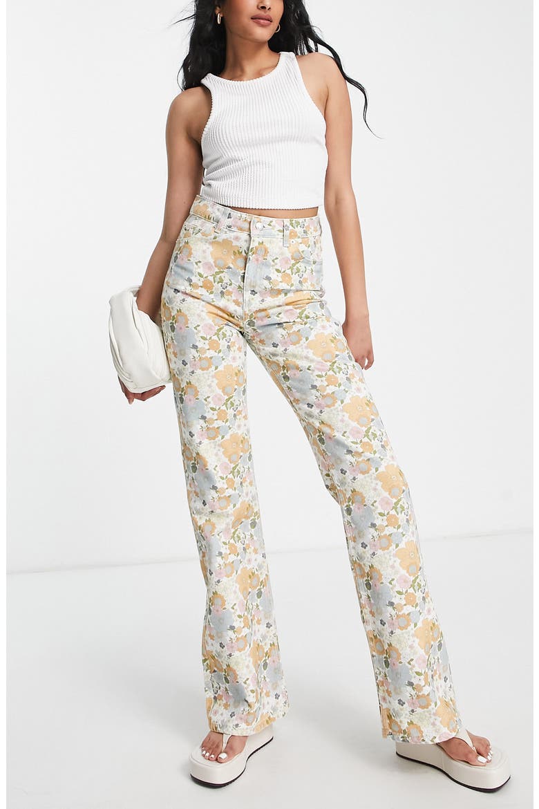 Retro Floral '90s Flare Pants, Alternate, color, MULTI