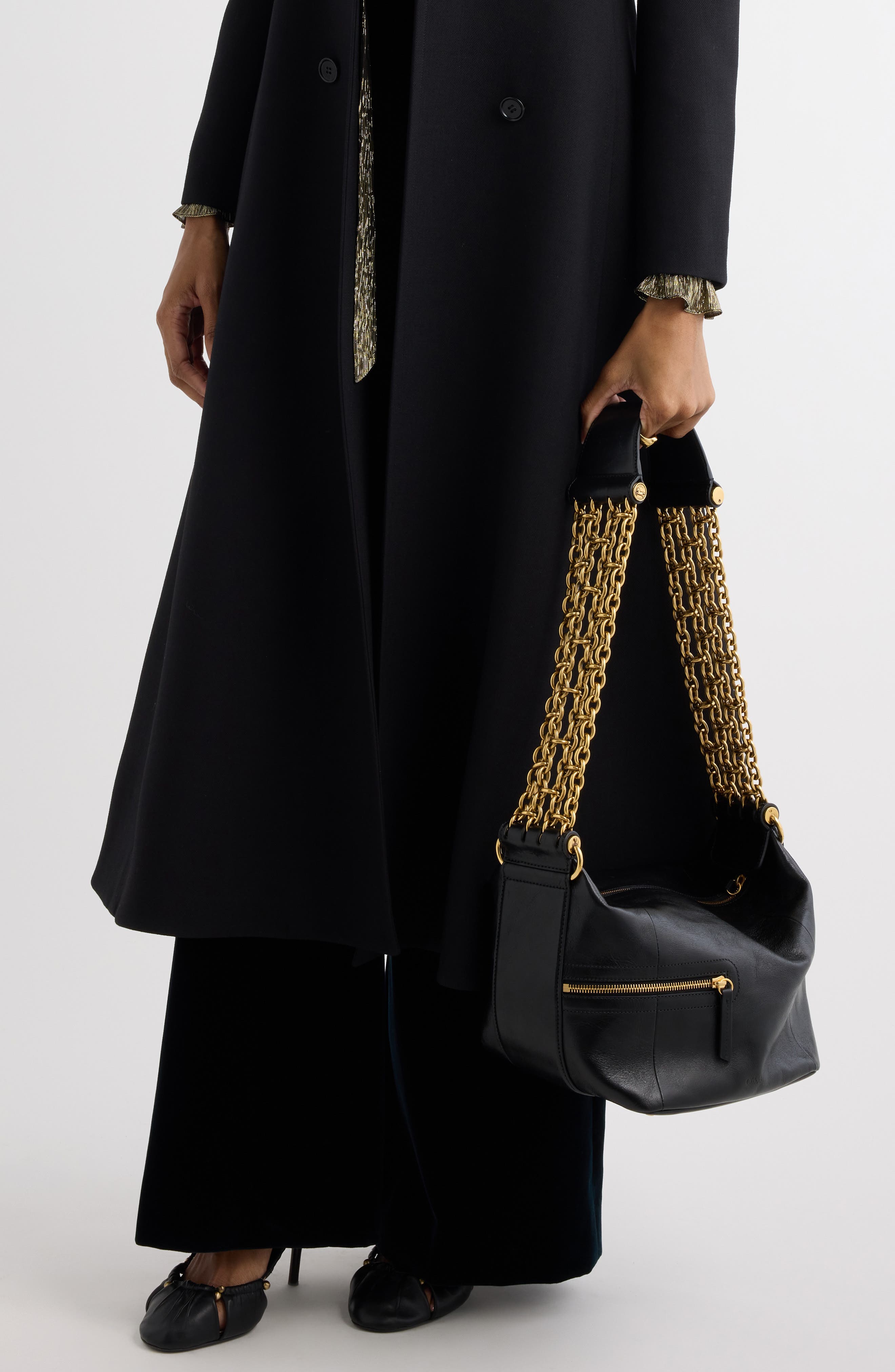 Chloé Camera Multichain Leather Hobo Bag, Alternate, color, 