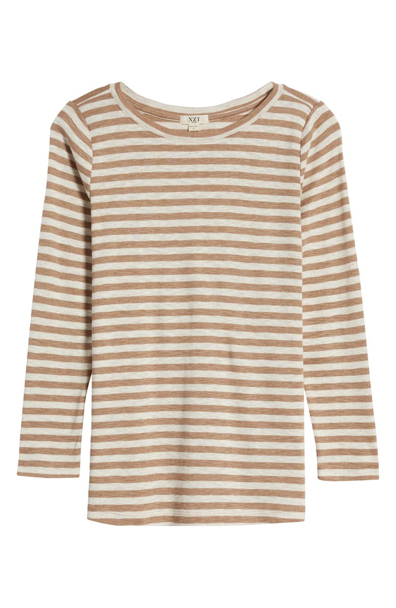 NZT by NIC+ZOE Stripe Boat Neck T-Shirt, Alternate, color, Neutral Multi