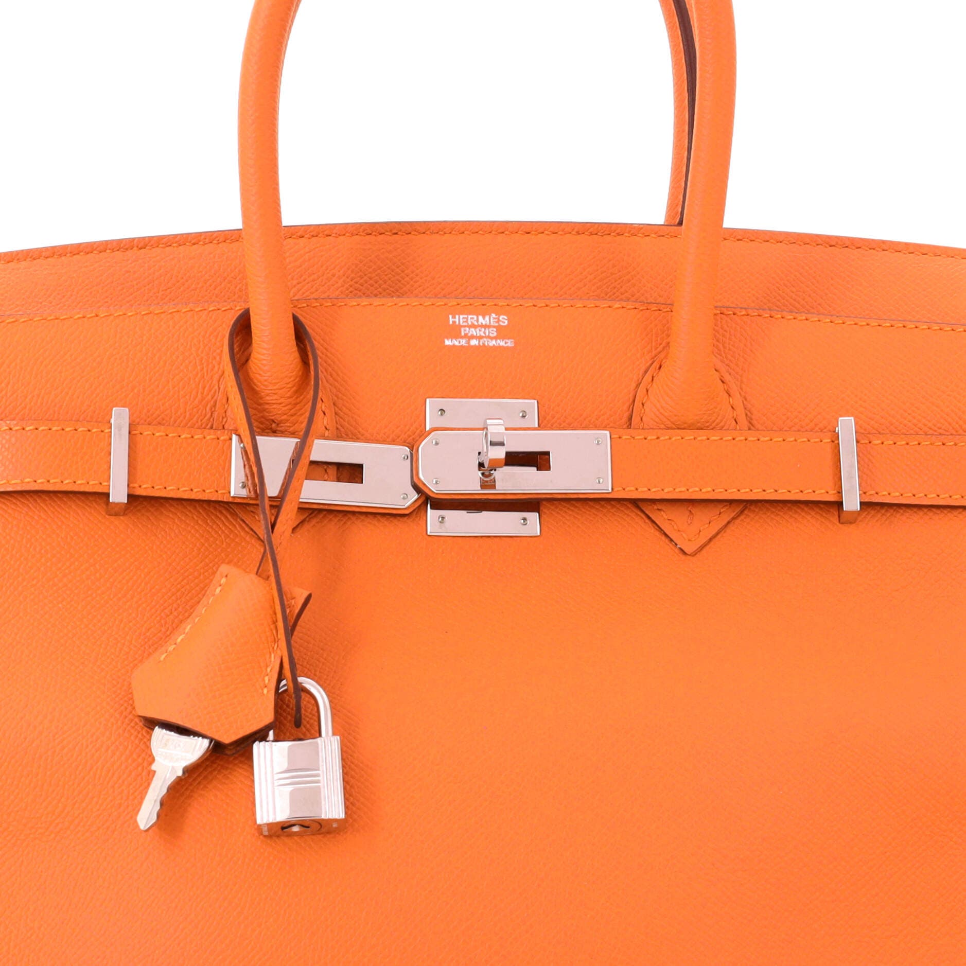 Pre-Owned Hermes Birkin Handbag Orange Epsom with Palladium Hardware 30, Alternate, color, Orange H