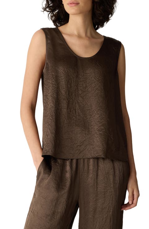 Crinkled Satin Shell