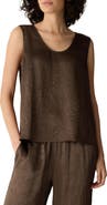 Eileen Fisher Crinkled Satin Shell