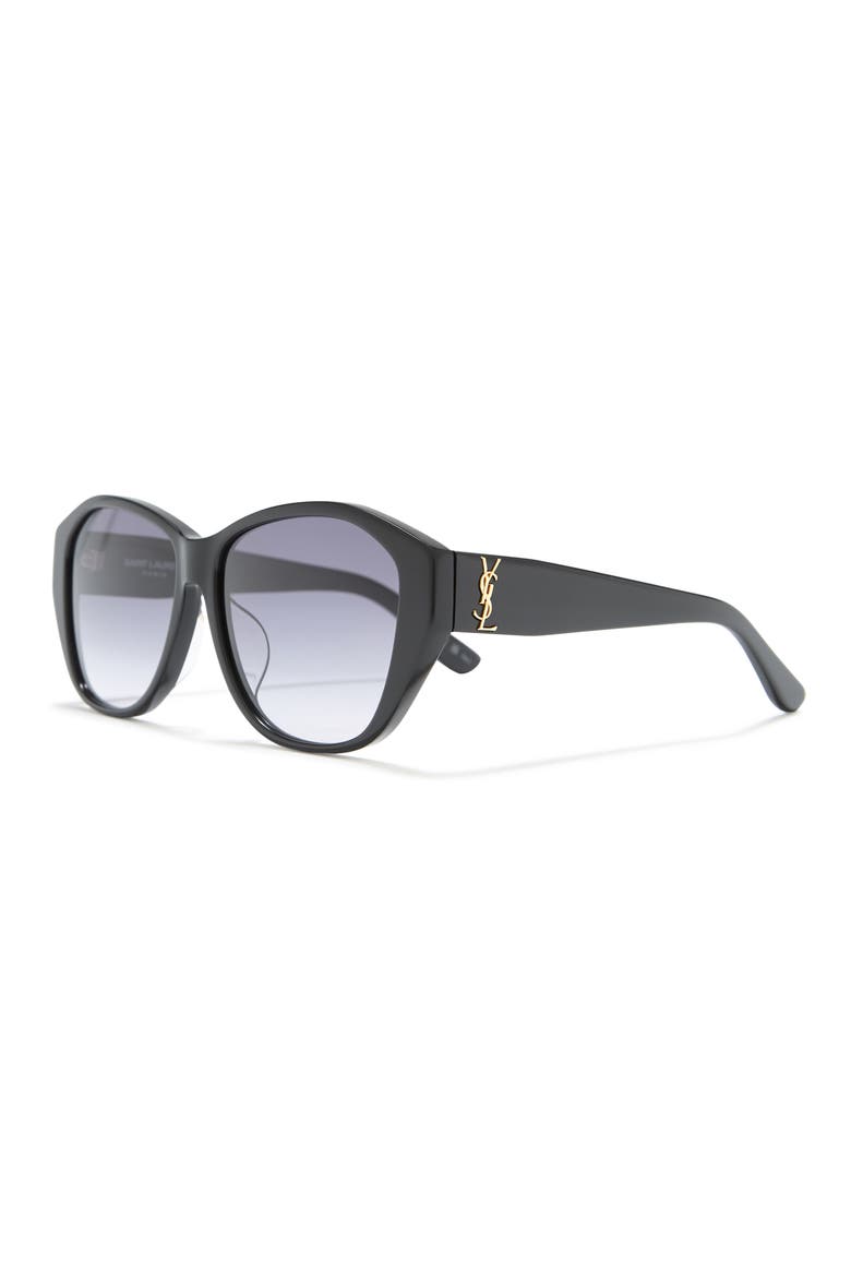 57mm Oval Sunglasses, Alternate, color, BLACK BLACK GREY