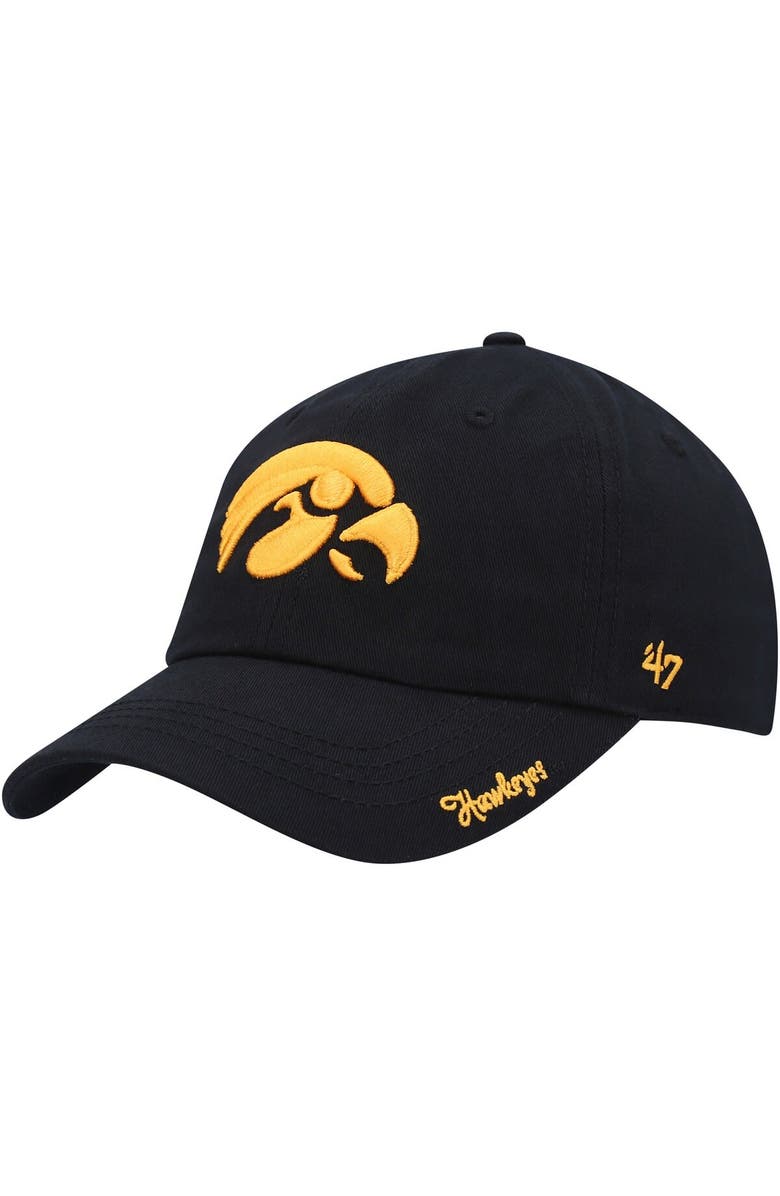 '47 Women's '47 Black Iowa Hawkeyes Miata Clean Up Logo Adjustable Hat, Main, color, Black
