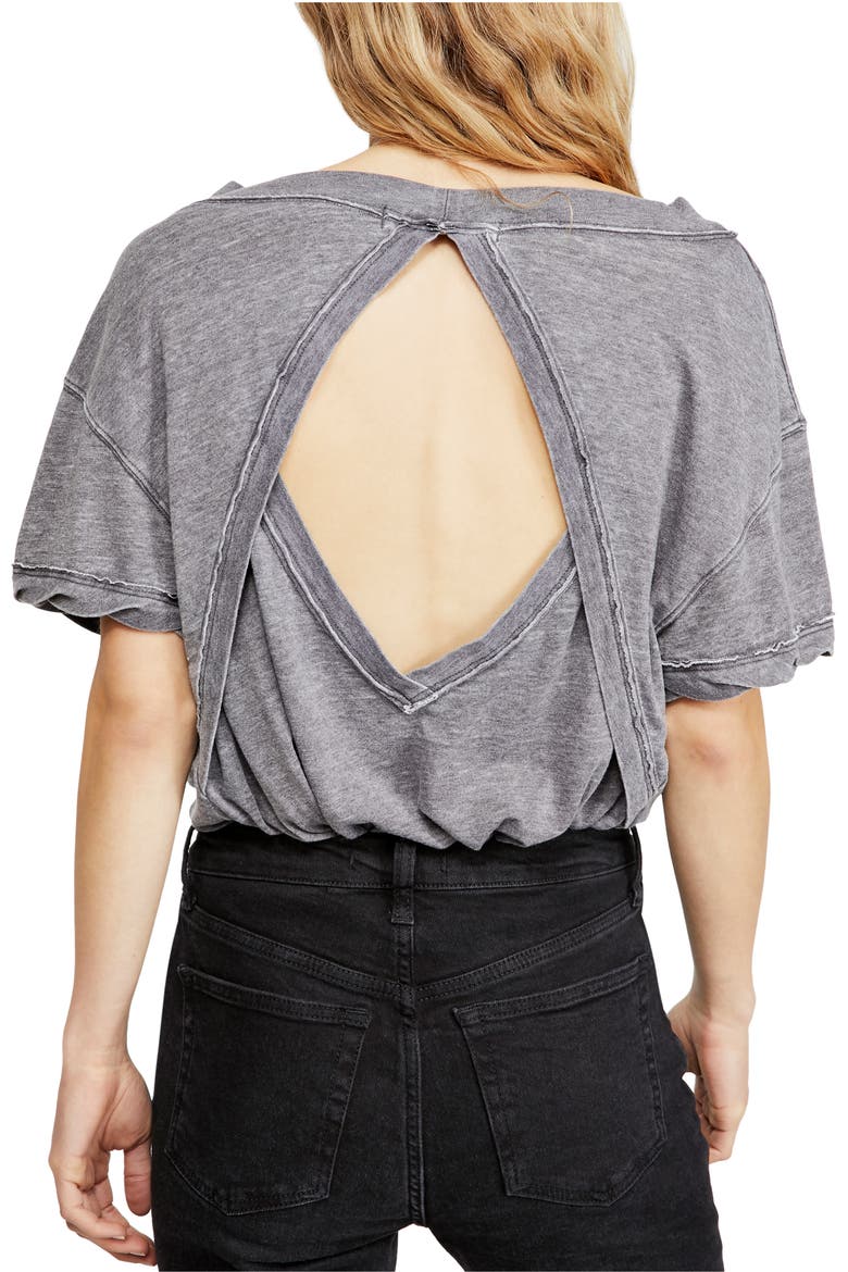 Viola Open Back Tee, Alternate, color, BLACK