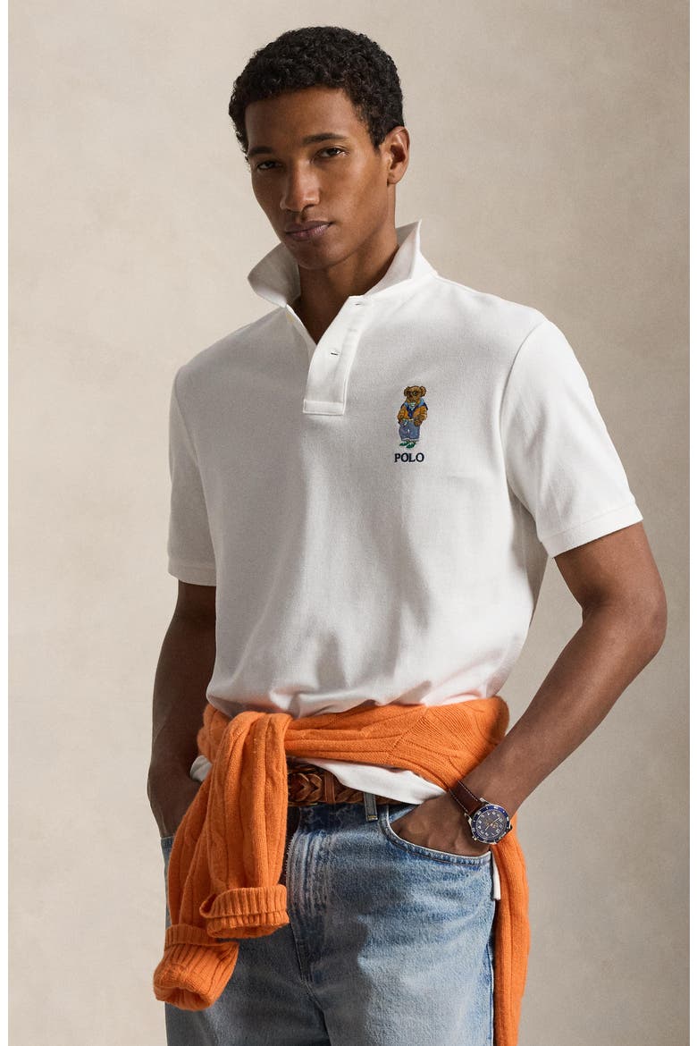 Classic Fit Polo Bear Cotton Piqué Polo, Alternate, color, WHITE- SUMMER BEAR