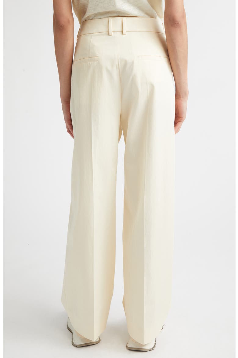Cotton Gabardine Wide Leg Pants, Alternate, color, WHITE