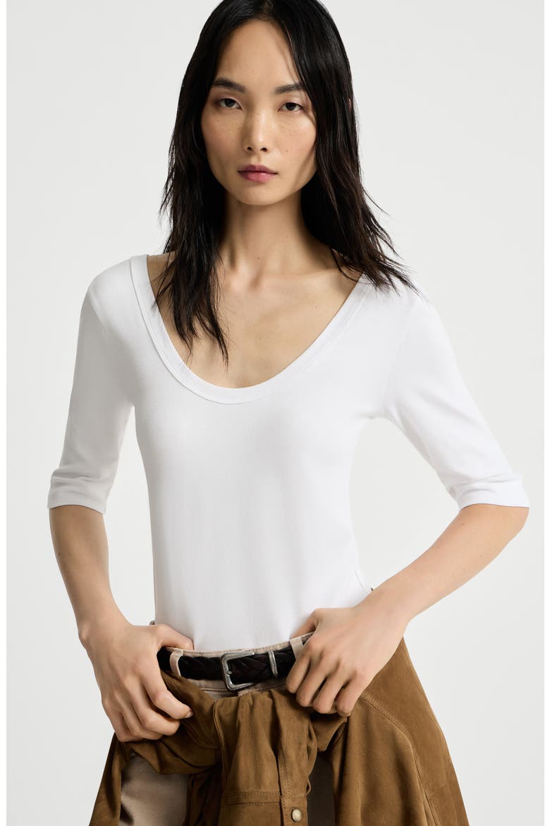 T-shirt with monili, Alternate, color, White