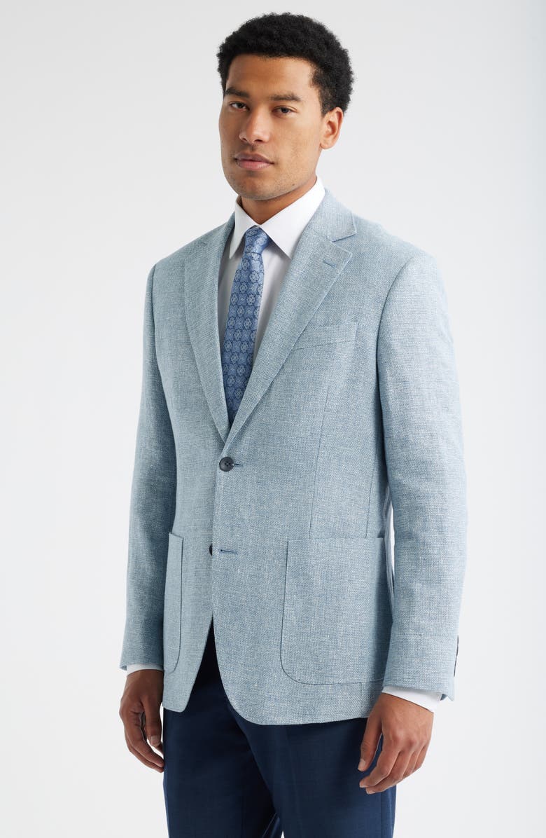 Nordstrom Wool & Linen Tweed Sport Coat, Alternate, color, Blue Cross Tweed