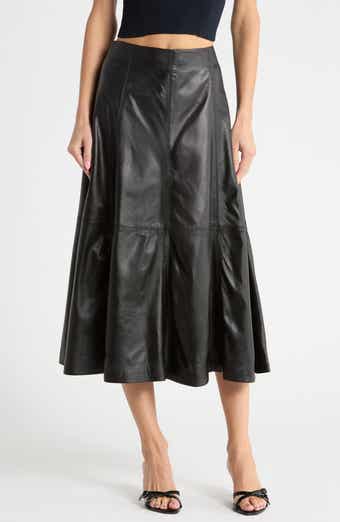 Ryma Leather Midi Skirt