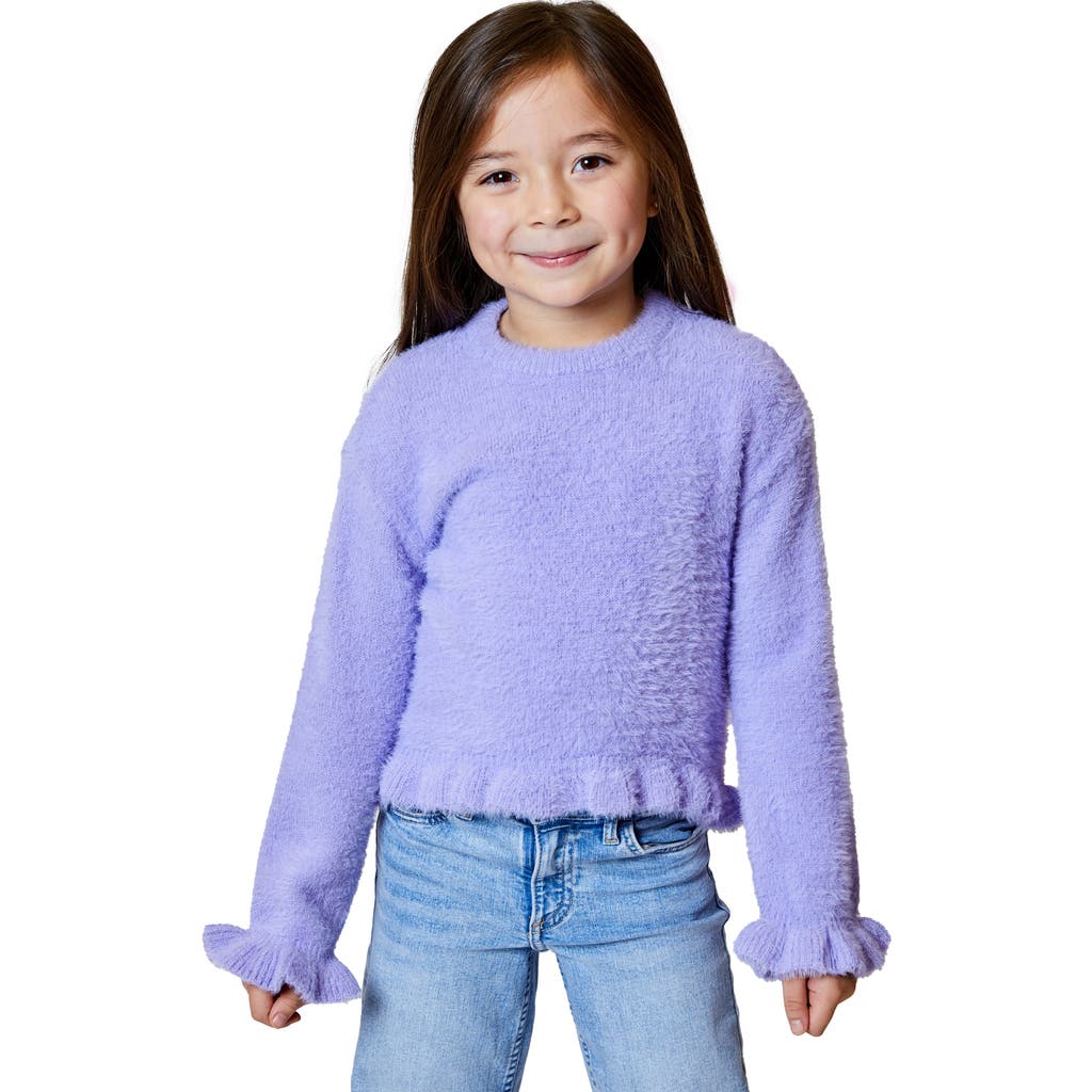Design History Kids' Ruffle Trim Sweater In Blue