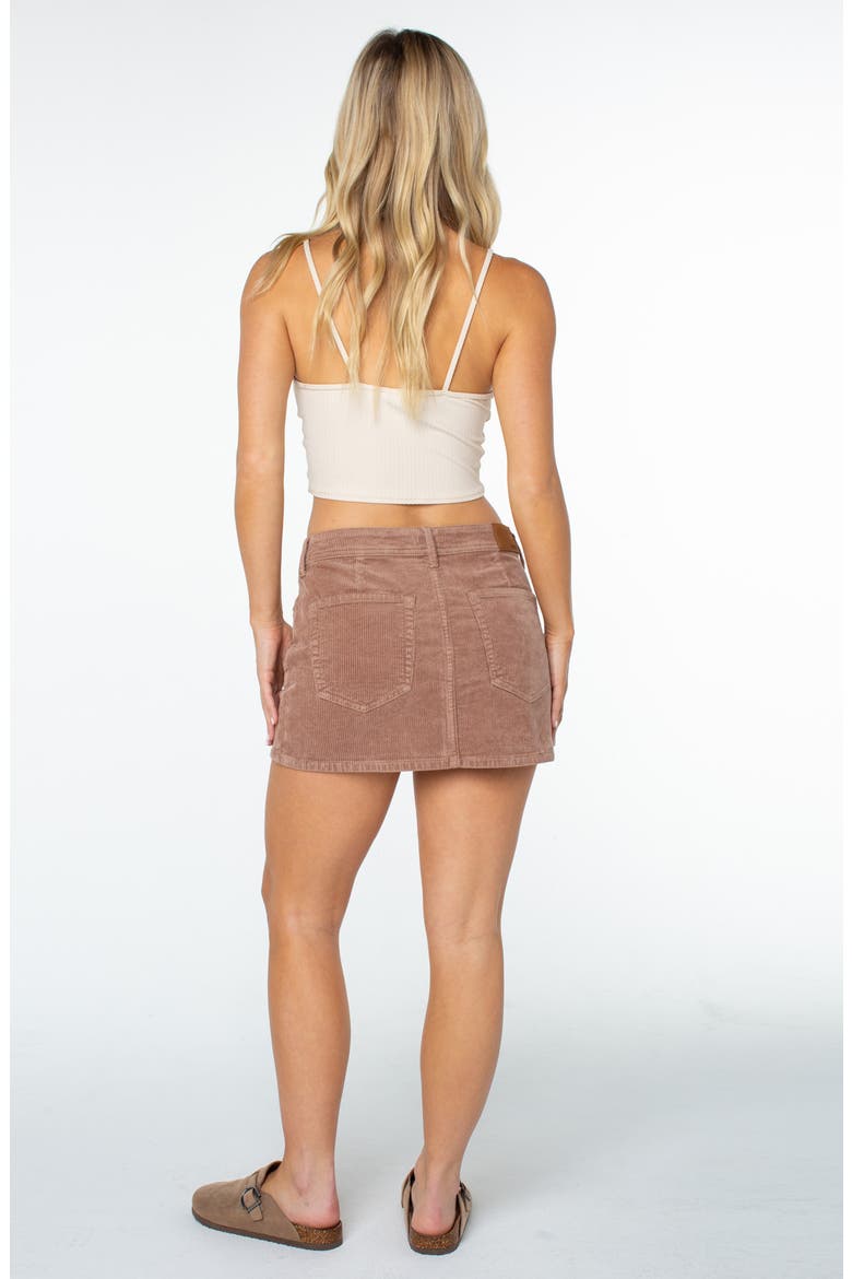 Wave Crest Stretch Cotton Corduroy Miniskirt, Alternate, color, GINGER SNAP