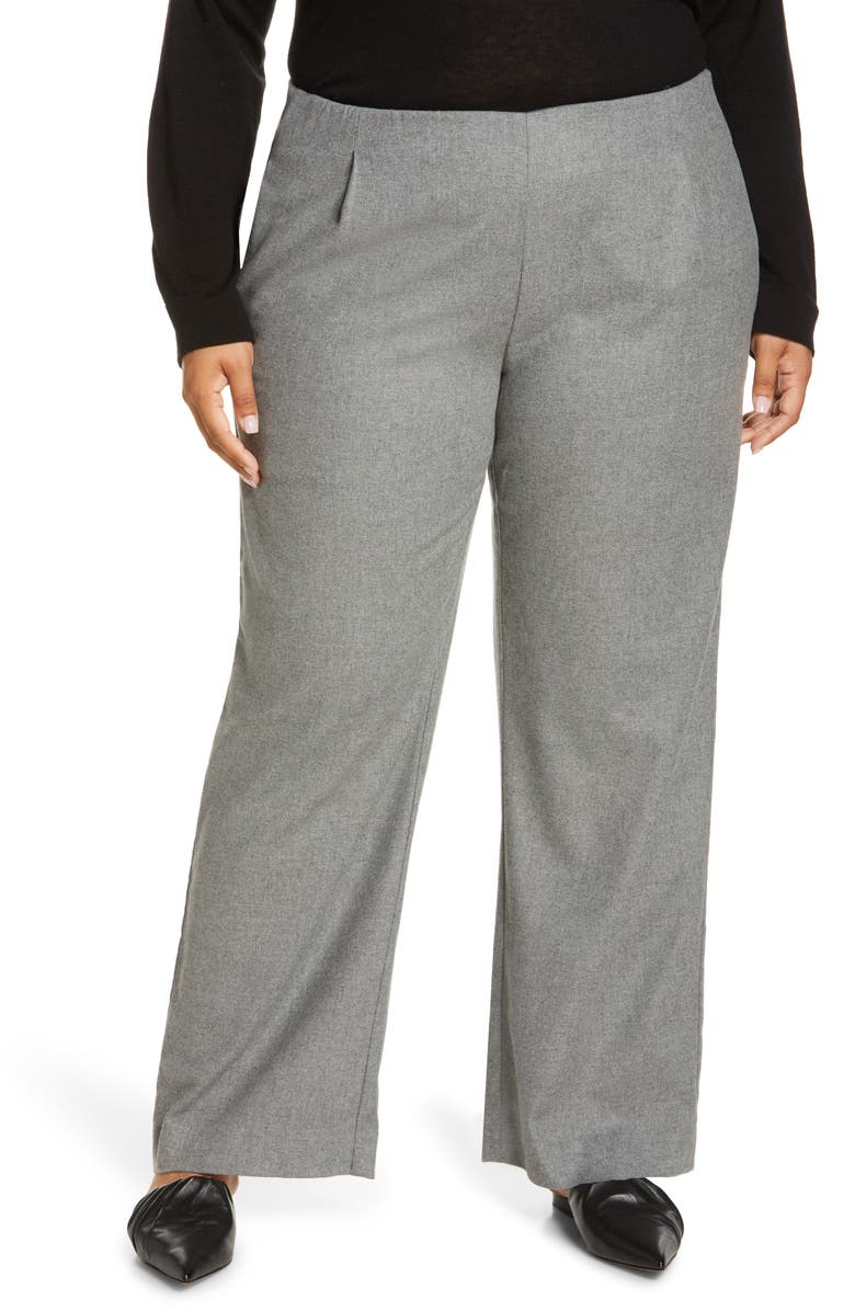 Flannel Pull-On Wide Leg Pants