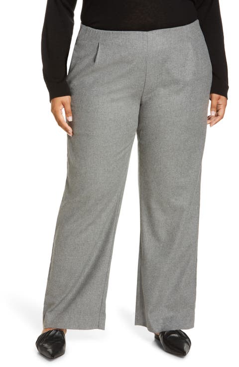 Flannel Pull-On Wide Leg Pants (Plus)